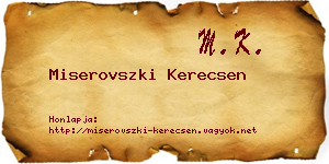 Miserovszki Kerecsen névjegykártya